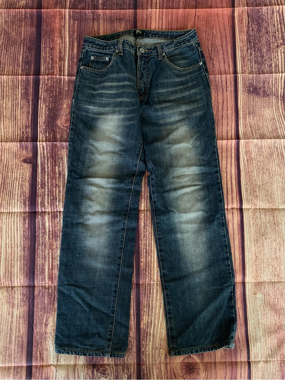 RX Rock Express Men's Bootcut Washed Blue Denim Jeans Size: 30